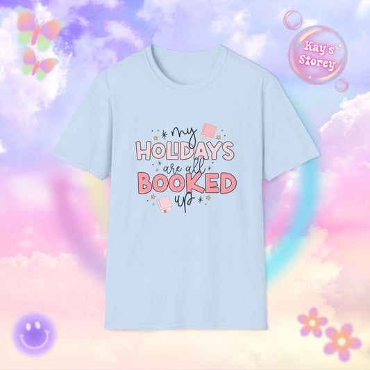 Holidays Are All Book Up Bookish Holiday T-Shirt - Book Lover Christmas Shirt