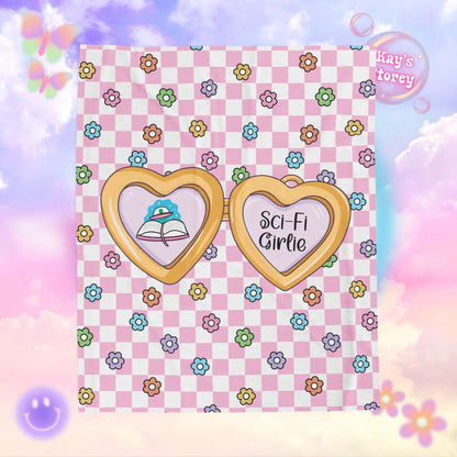Pink Sci-Fi Girlie Velveteen Plush Blanket