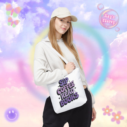 Sip Coffee Read Books Tote Bag