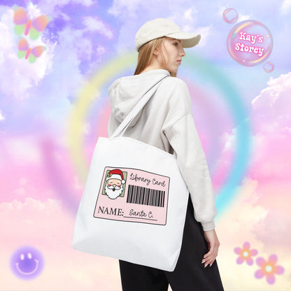 Santa Library Card Tote Bag