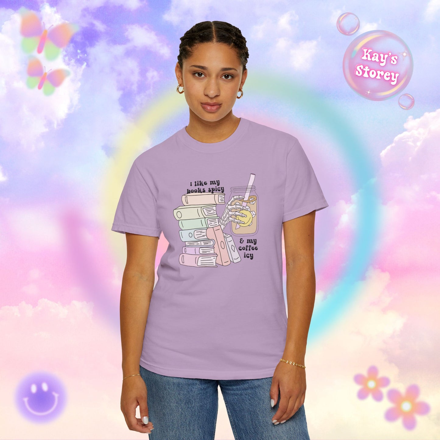 Books Spicy, Coffee Icy Comfort Colors T-Shirt