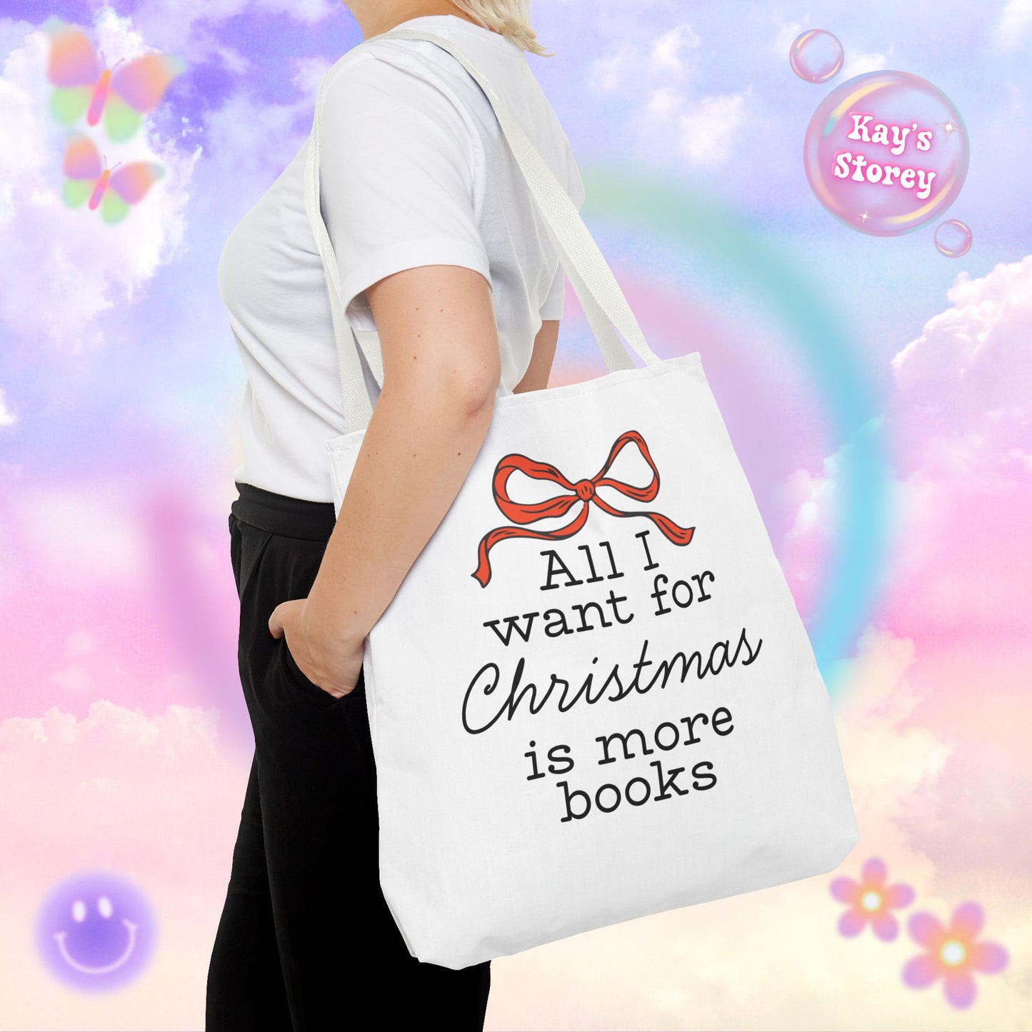 All I Want for Christmas is More Books Tote Bag