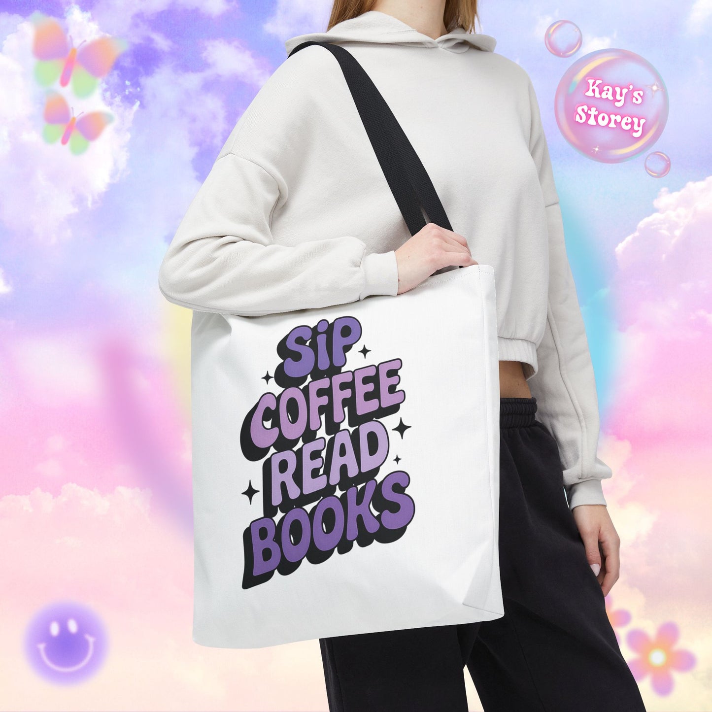 Sip Coffee Read Books Tote Bag