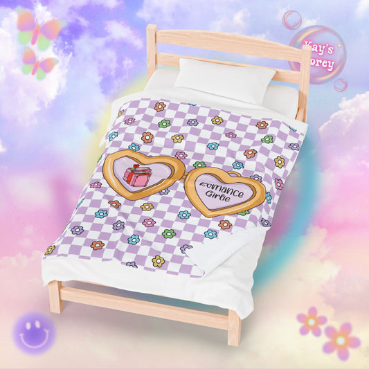 Purple Romance Girlie Velveteen Plush Blanket