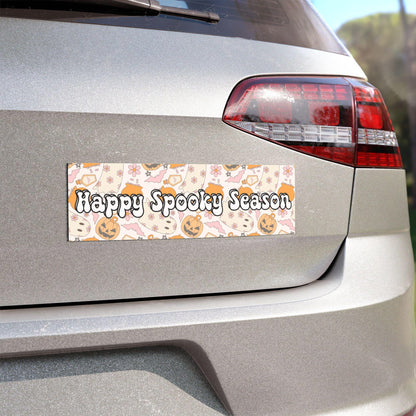 Orange Happy Spooky Season Car Magnet