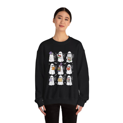Reading Ghosts Sweatshirt, Long Sleeve Shirt for Spooky Season Bookish Gift,  Halloween Reading Apparel