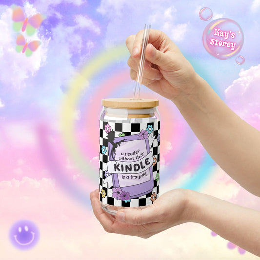 Reader Without Their Kindle Sipper Glass, 16oz