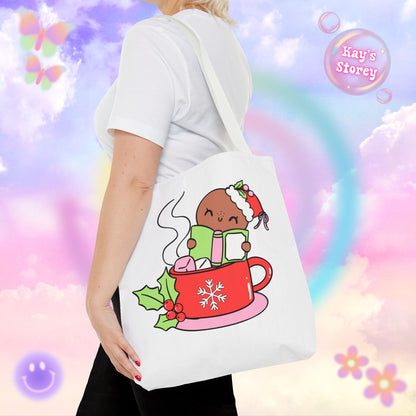 Hot Cocoa & Books Tote Bag