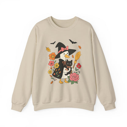 Spooky Goose & Black Cat Sweatshirt, Long Sleeve Shirt for Spooky Season Bookish Gift,  Halloween Reading Apparel