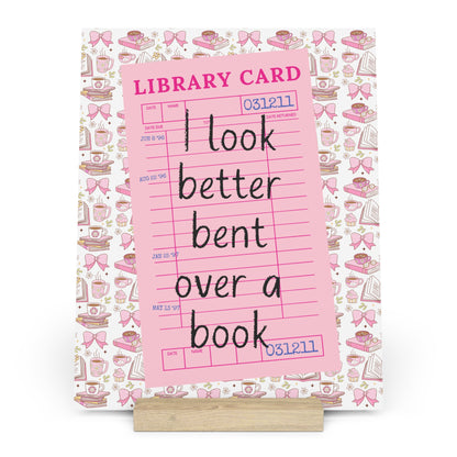 Bent Over a Book Bookshelf Decor with Stand