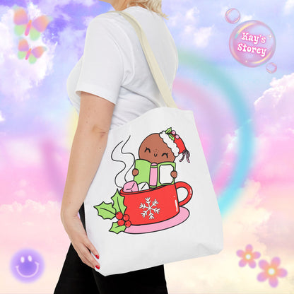 Hot Cocoa & Books Tote Bag