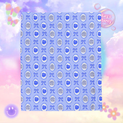 Blue Coquette Bookish Velveteen Plush Blanket - Cozy Reading Throw