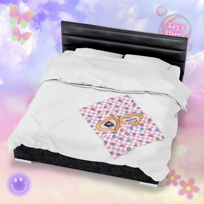 Pink Horror Girlie Velveteen Plush Blanket