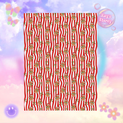 Gingerbread Man Bookish Velveteen Plush Blanket - Cozy Reading Throw