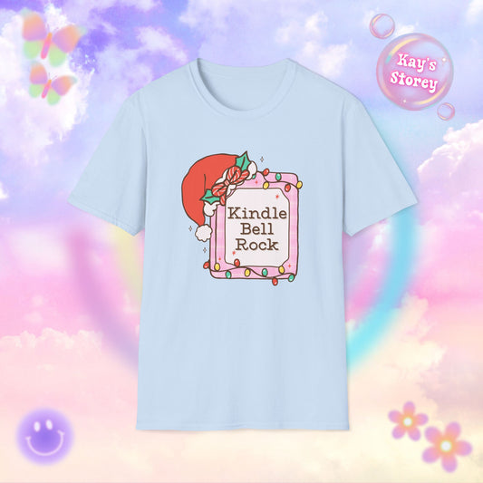 Kindle Bell Rock Bookish Holiday T-Shirt - Book Lover Christmas Shirt