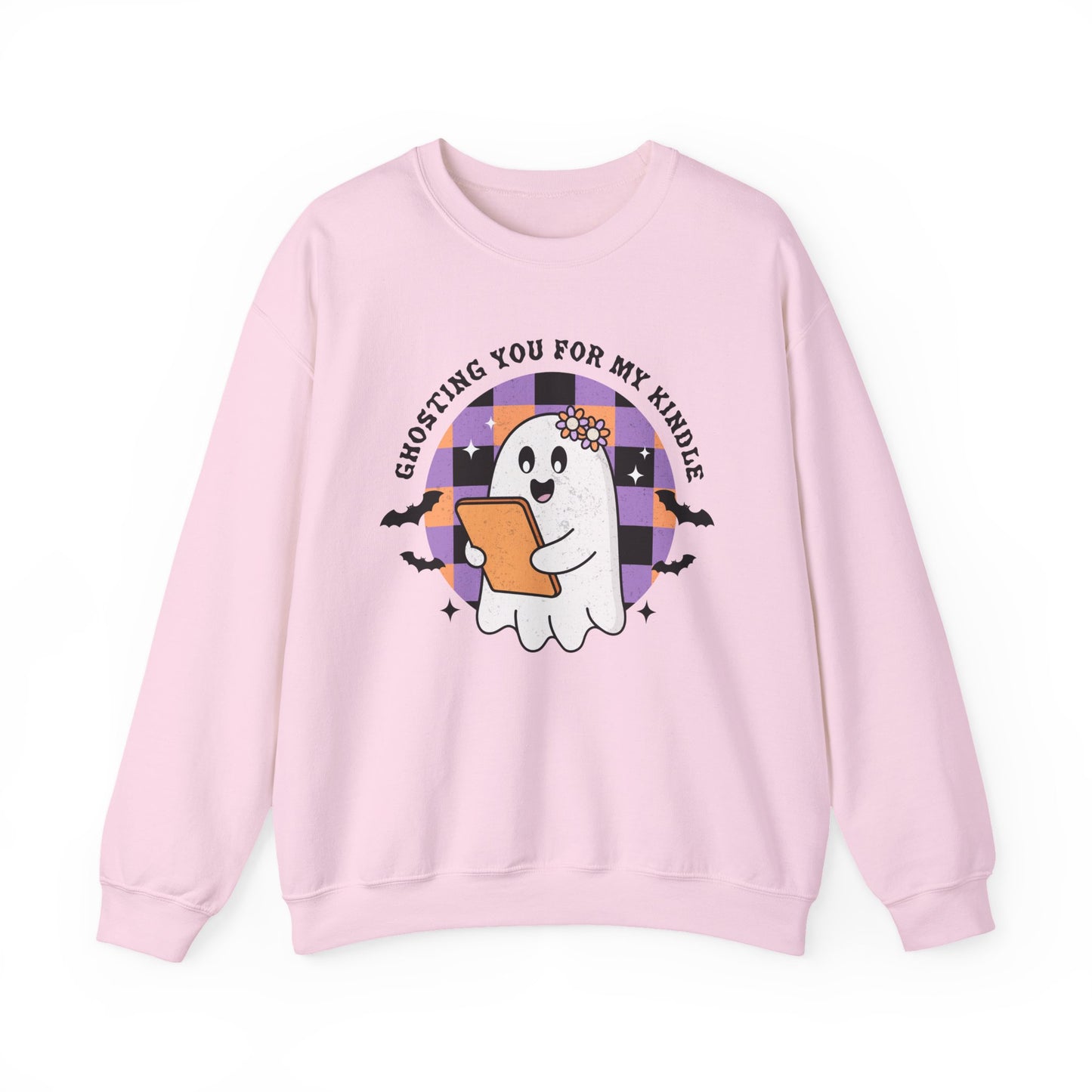 Ghosting You For My Kindle Sweatshirt, Long Sleeve Shirt for Spooky Season Bookish Gift,  Halloween Reading Apparel