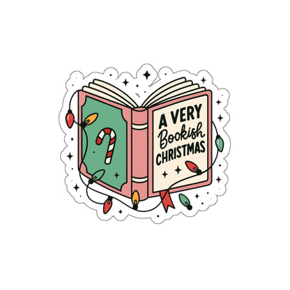 A Very Bookish Christmas Bookish Holiday Die-Cut Sticker - Festive Reading-Themed Sticker