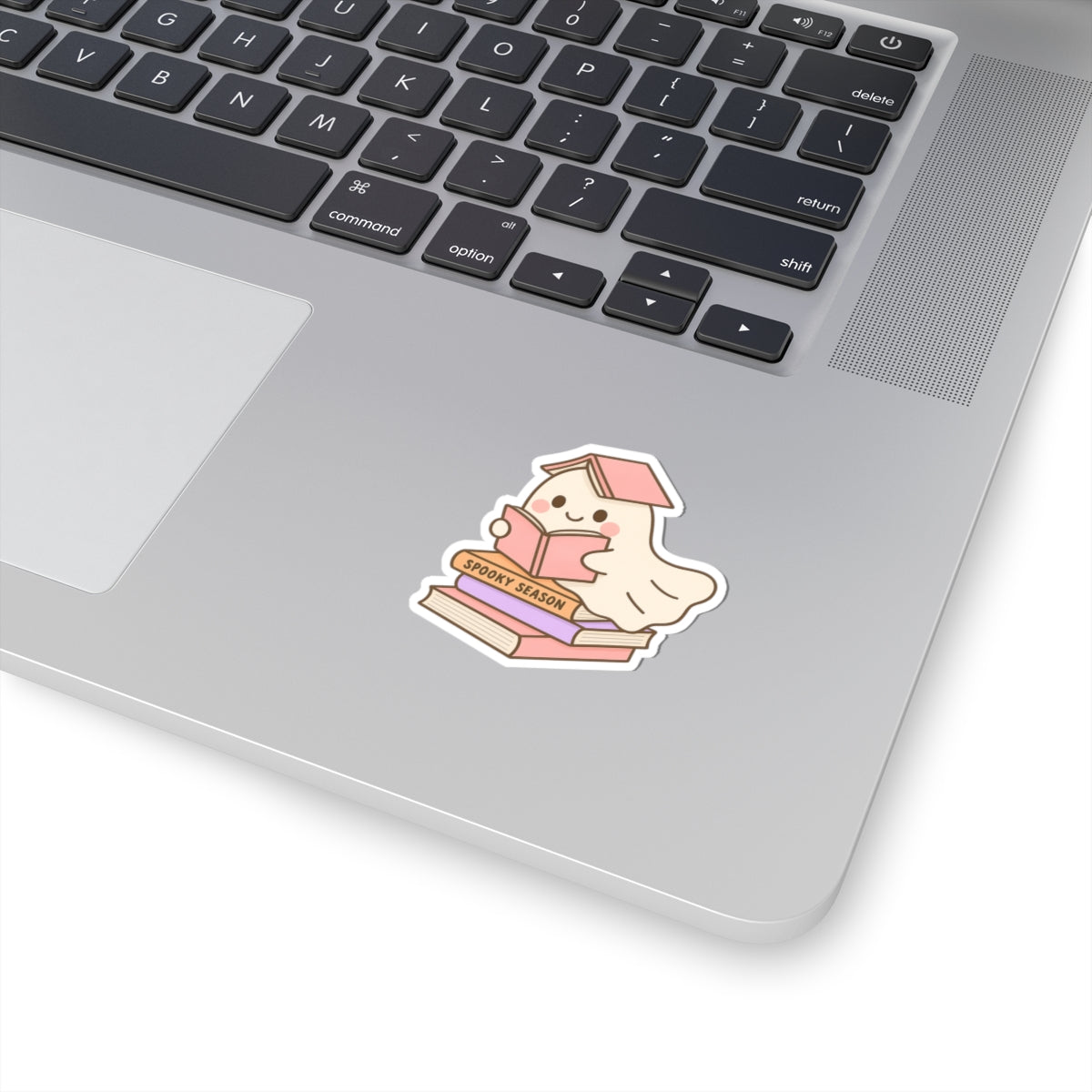 Ghostly Reading Kiss-Cut Sticker, Book Lover Sticker, Cute Sticker Set, Spooky Decals, Halloween Stickers, Vinyl Kindle Stickers