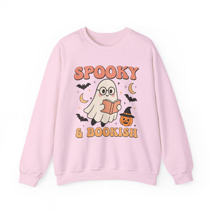 Spooky & Bookish Sweatshirt, Long Sleeve Shirt for Spooky Season Bookish Gift,  Halloween Reading Apparel