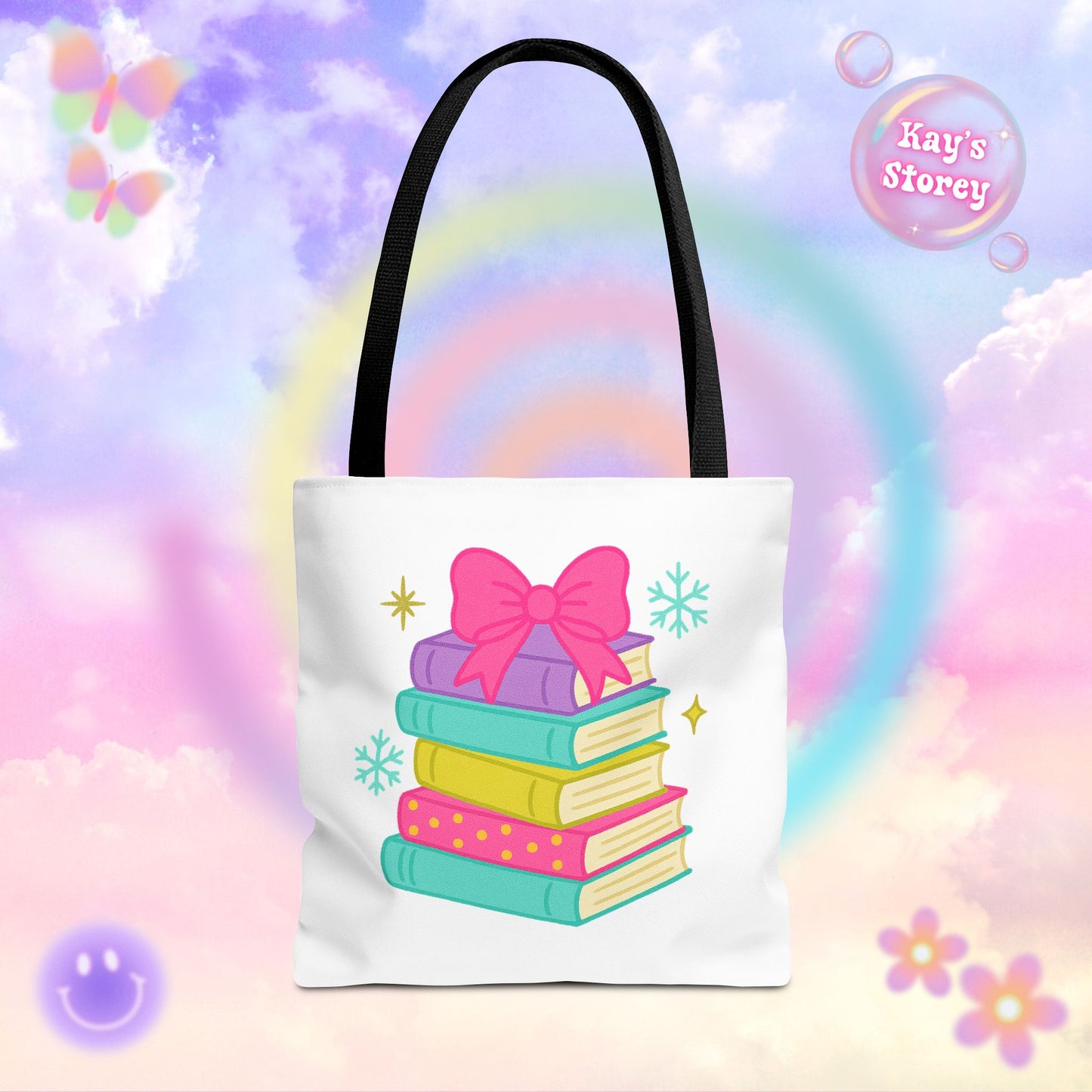 Book Stack Christmas Tote Bag