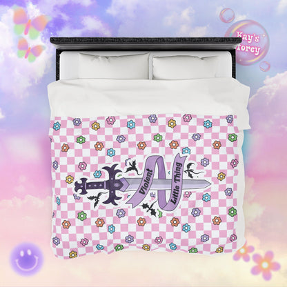 Pink Violent Little Thing Velveteen Plush Blanket