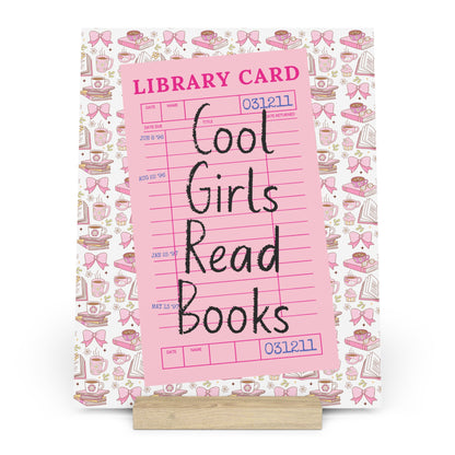 Cool Girls Read Books Bookshelf Decor with Stand