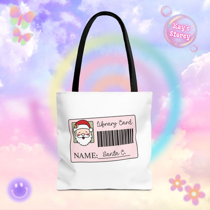 Santa Library Card Tote Bag