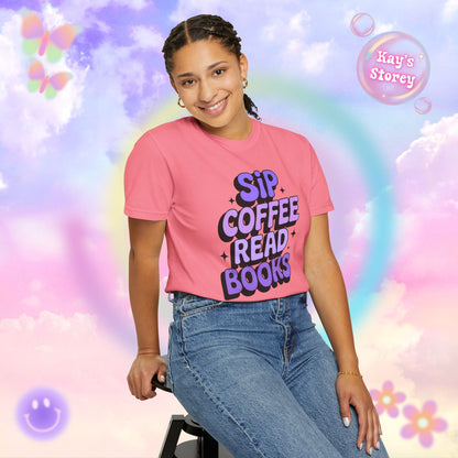 Sip Coffee Read Books Comfort Colors T-Shirt