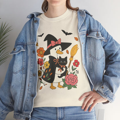 Spooky Goose and Black Cat Tee - Halloween Gift