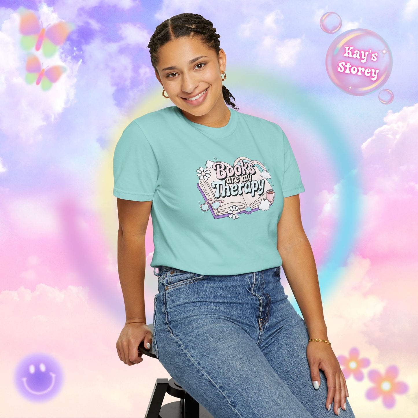 Books Are My Therapy Comfort Colors T-Shirt