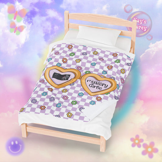 Purple Mystery Girlie Velveteen Plush Blanket