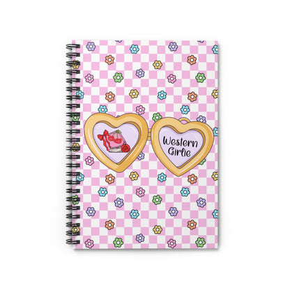 Pink Western Girlie Spiral Notebook - Ruled Line