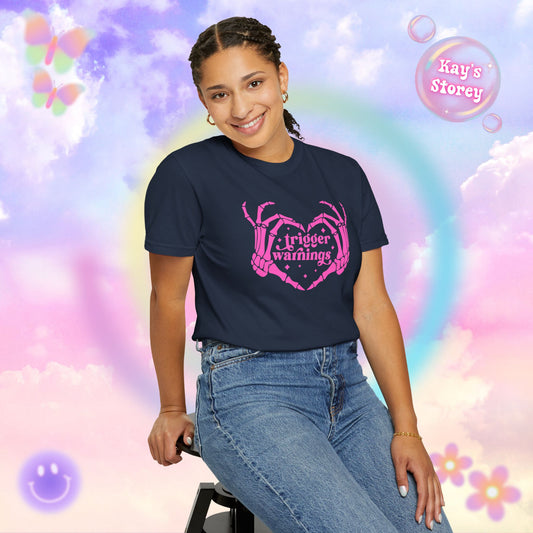 Pink Trigger Warnings Comfort Colors T-Shirt