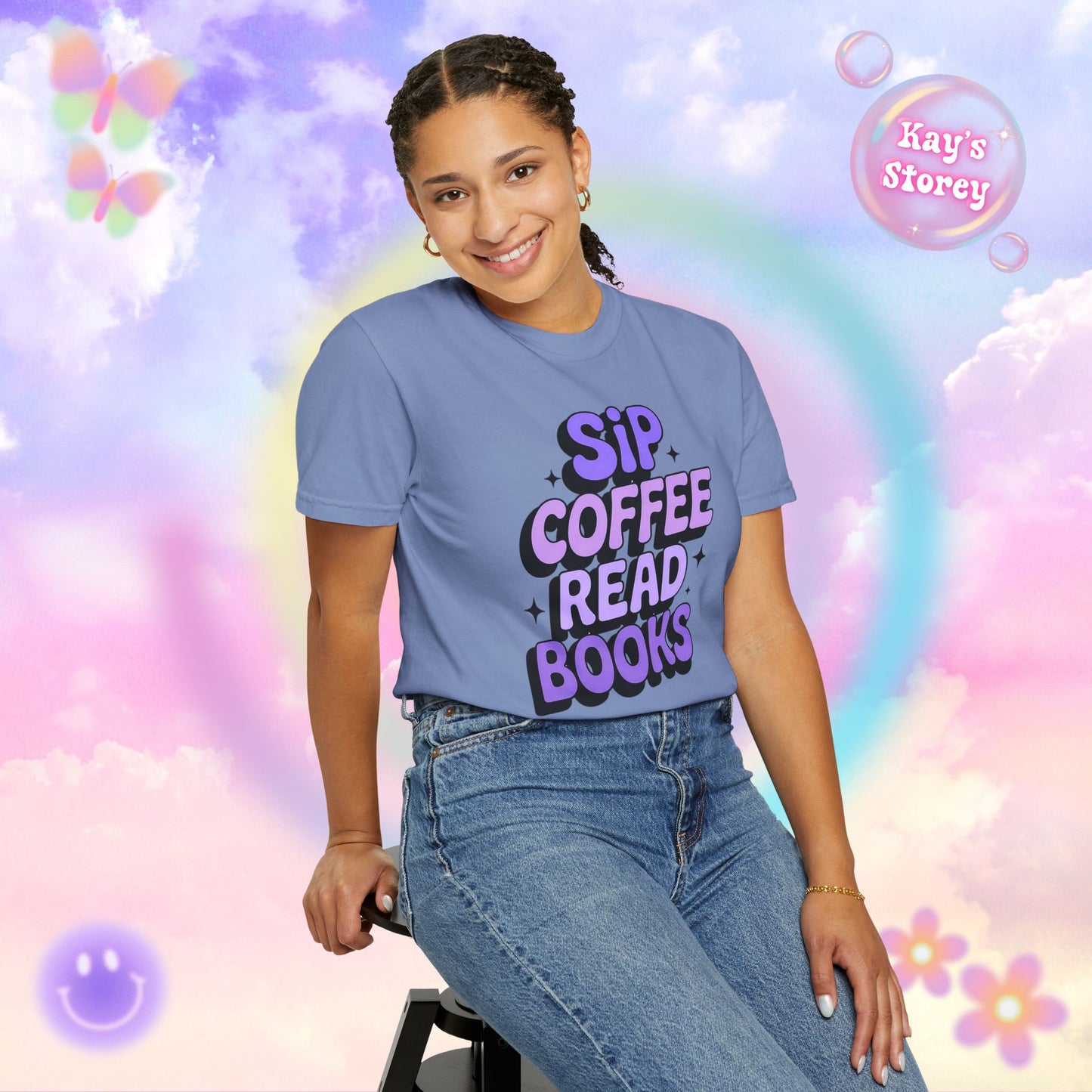 Sip Coffee Read Books Comfort Colors T-Shirt