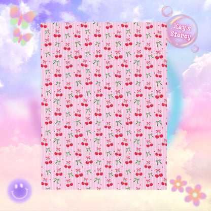 Christmas Cherries Bookish Velveteen Plush Blanket - Cozy Reading Throw