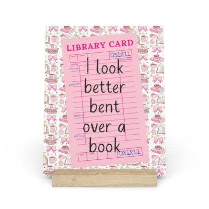 Bent Over a Book Bookshelf Decor with Stand