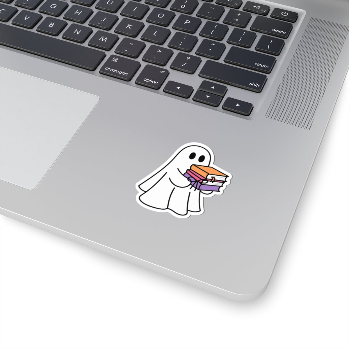 Ghostly Reading Kiss-Cut Sticker, Book Lover Sticker, Cute Sticker Set, Spooky Decals, Halloween Stickers, Vinyl Kindle Stickers