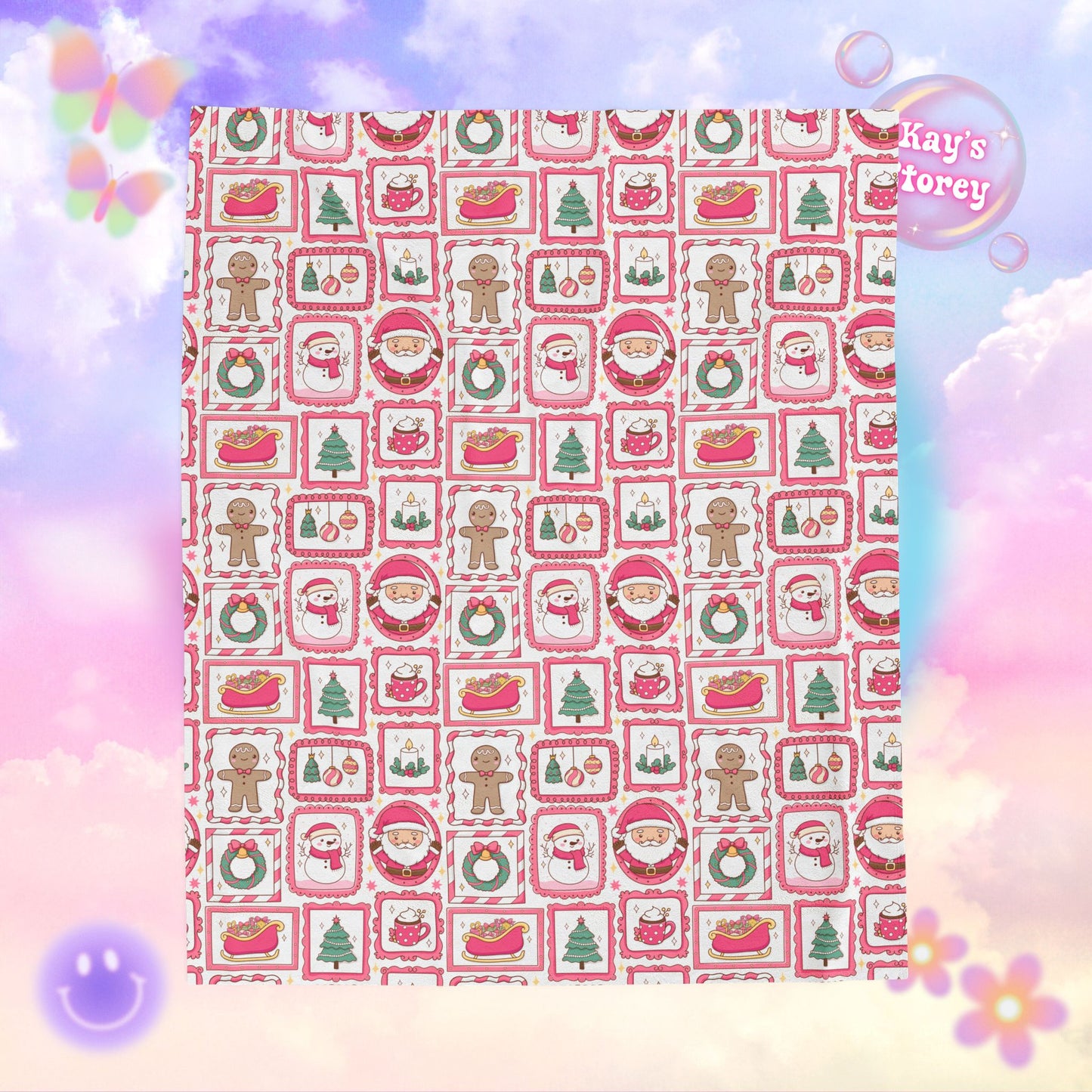 Holiday Bookish Velveteen Plush Blanket - Cozy Reading Throw