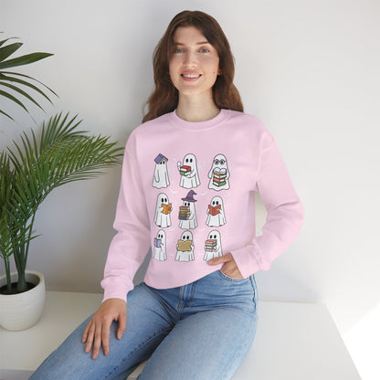 Reading Ghosts Sweatshirt, Long Sleeve Shirt for Spooky Season Bookish Gift,  Halloween Reading Apparel