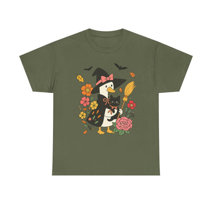 Spooky Goose and Black Cat Tee - Halloween Gift