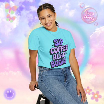 Sip Coffee Read Books Comfort Colors T-Shirt