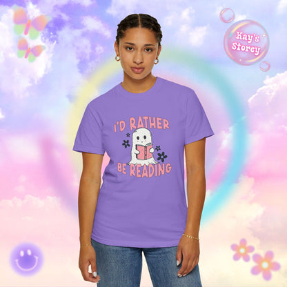 Ghostie I'd Rather Be Reading Comfort Colors T-Shirt