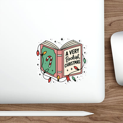 A Very Bookish Christmas Bookish Holiday Die-Cut Sticker - Festive Reading-Themed Sticker