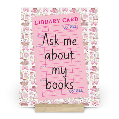 Ask Me About My Books Bookshelf Decor with Stand