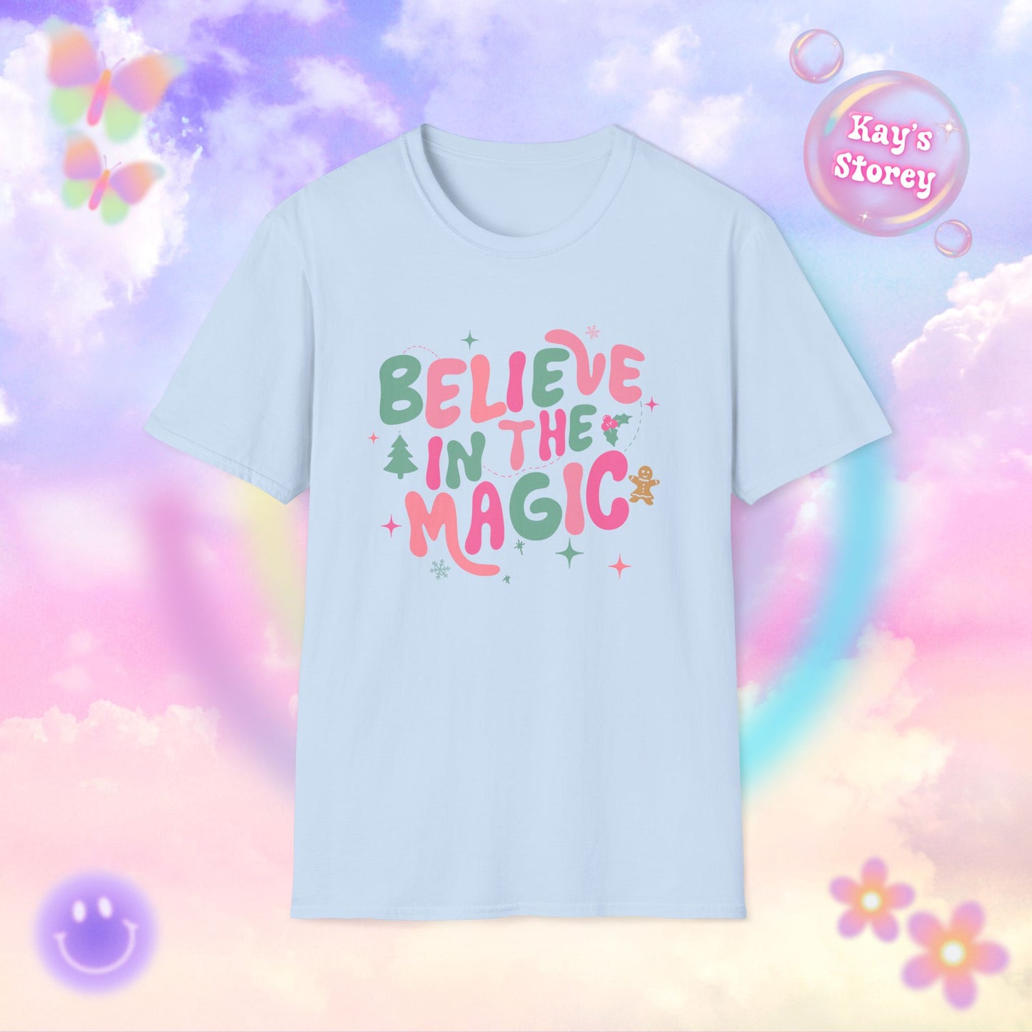 Believe in the Magic Bookish Holiday T-Shirt - Book Lover Christmas Shirt