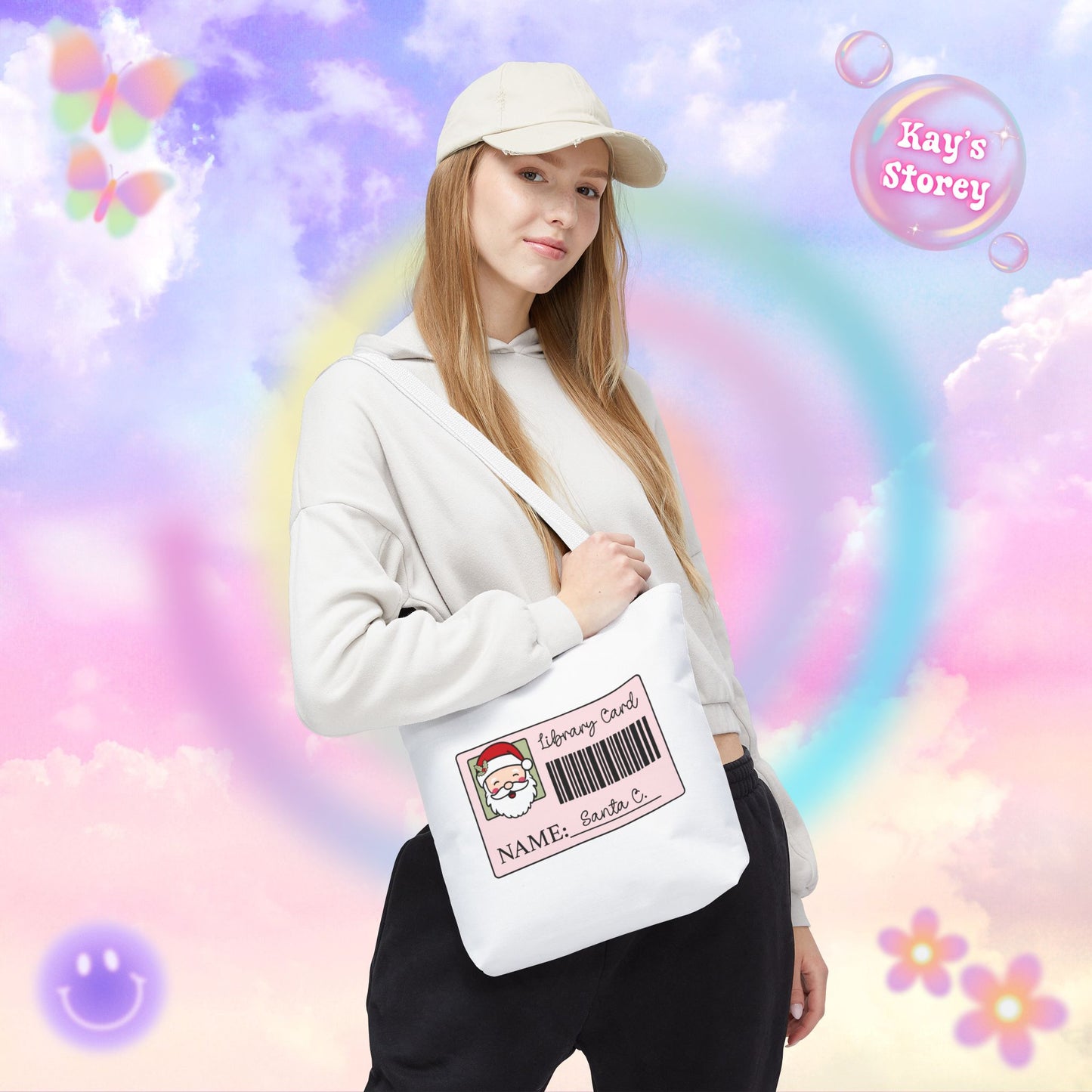 Santa Library Card Tote Bag
