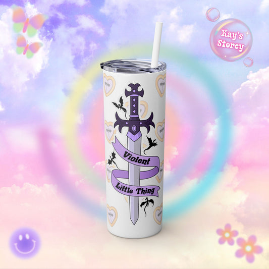 Fourth Wing Fantasy Tumbler, Romantasy Book Girl, Fourth Wing Fan Cup, Violent Little Thing Tumbler with Straw, 20oz