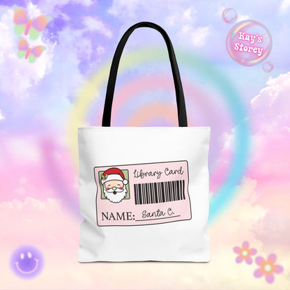 Santa Library Card Tote Bag