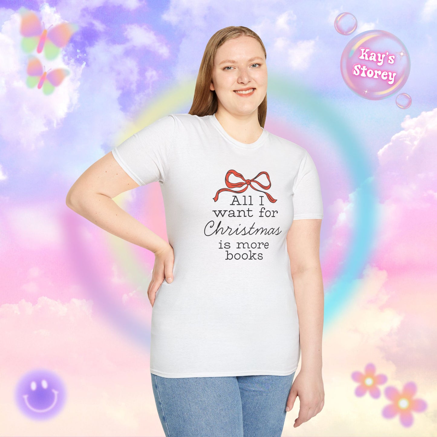 All I Want for Christmas is More Books Bookish Holiday T-Shirt - Book Lover Christmas Shirt