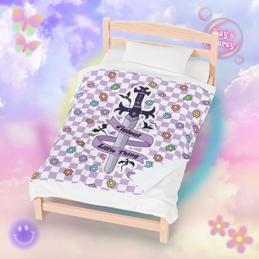 Purple Violent Little Thing Velveteen Plush Blanket